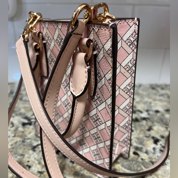 Tory Burch Light Pink Geo Logo Mini Tote (with Crossbody strap) - Picture 4 of 6